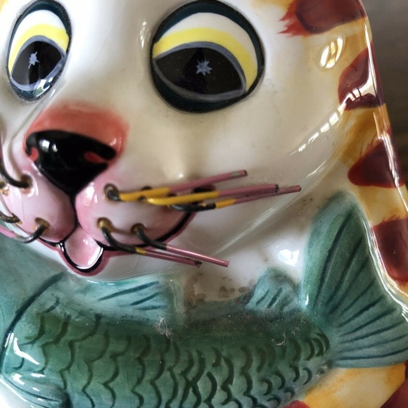 Bella Casa Cat Piggy Bank "Charlie" Tabby Cat Fish - Picture 6 of 8